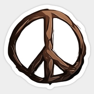 Peace Sign Brown Shadow Silhouette Anime Style Collection No. 262 Sticker